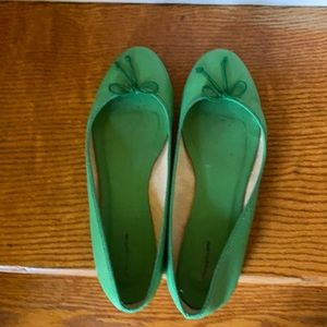 J Crew Ballet Flats Kelly green